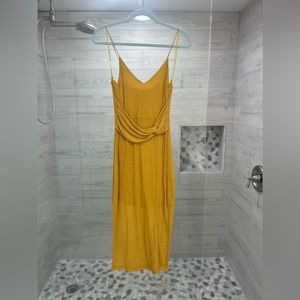 Express Dress - Ribbed Mustard MIDI Dress